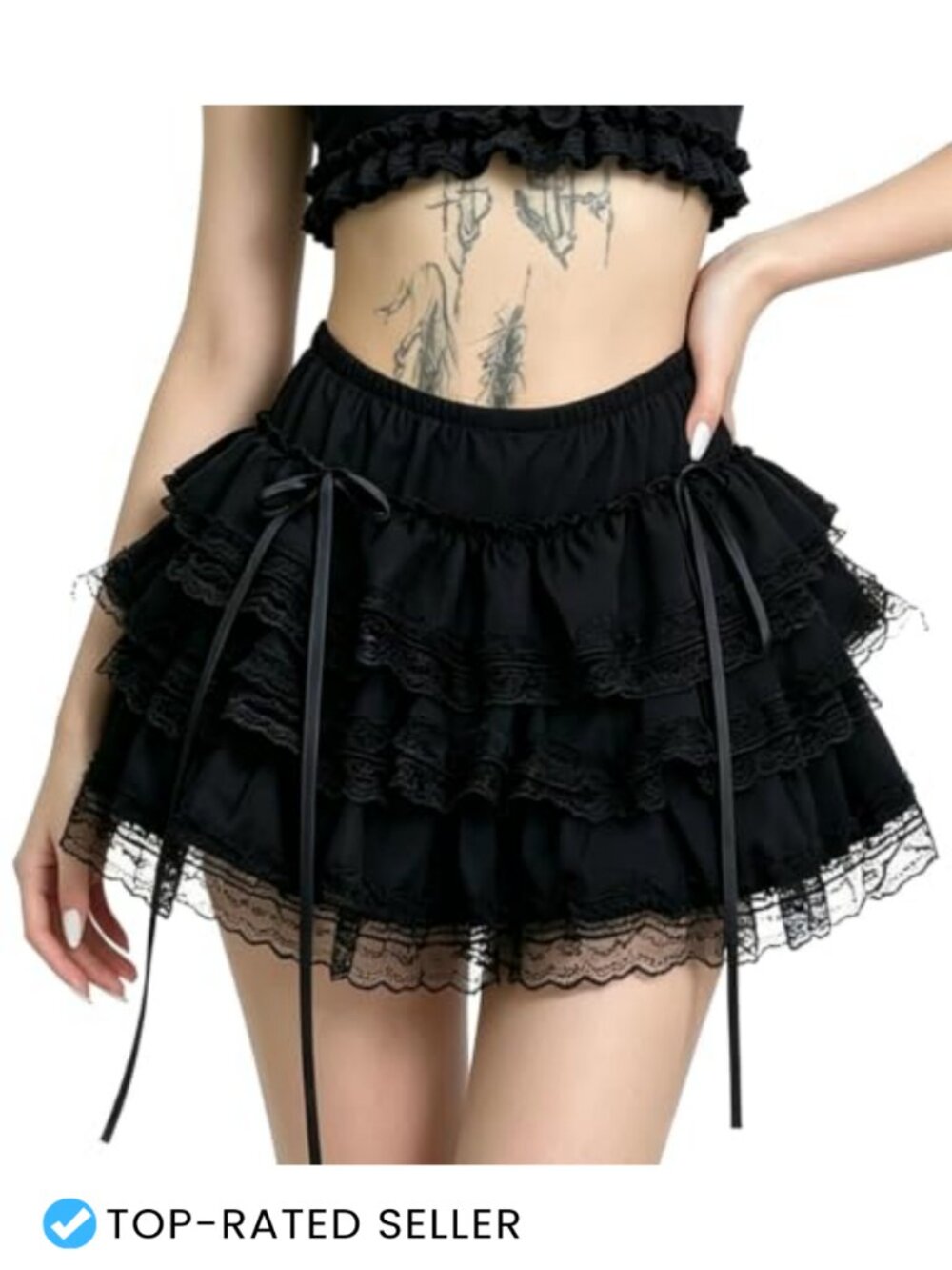 Women's Lolita Bloomers Ruffle Layered Shorts Gothic Victorian Kawaii